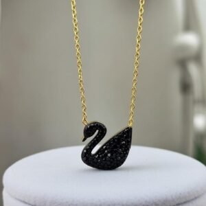 Elegant Crystal Swan Pendant Necklace