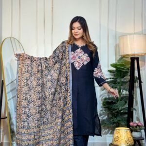 Ready Made Pure Dubai Silk Digital Print Three Piece Work Type: Digital Print Fabric: Pure Dubai Silk (luxurious & smooth finish) ( (Copy)