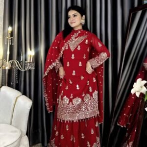 Cotton Three Piece Premium Ready-to-Wear Salwar Kameez Set