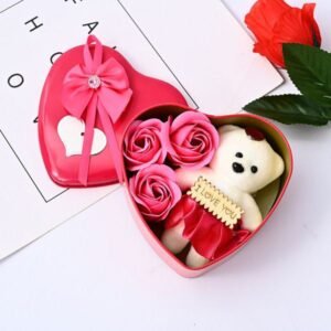heart-shaped metal gift boxes, often used for Valentine's Day and other occasions.