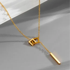Double square necklace | stainless steel and color guaranteed