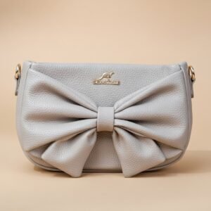 elegant bow handbag, likely made of PU leather, available in various colors.