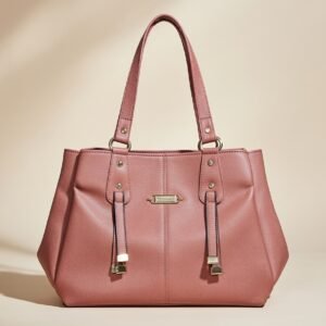 PU leather top-handle shoulder bag.