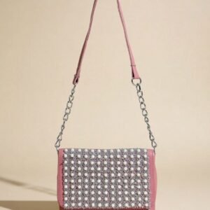 embellished pink clutch bag.