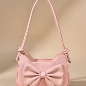 Pink Bow Knot-Handle Mini Shoulder Bag