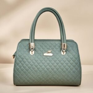 quilted green women's handbag.