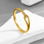 Seven diamond teardrop cut ring | stainless steel and color guaranteed