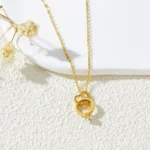 Heart ring diamond necklace | stainless steel and color guaranteed (