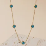 Versatile Blue Turquoise necklace | stainless steel and color guaranteed