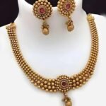 Chandbali Pearl Jhumka Set with Kundan Polki Work