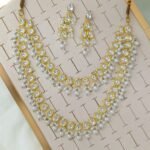 White Kundan Polki Pearl Choker Necklace Set