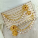 Multi-Layer Pearl Sahara (Ear Chains) with Ruby Accents