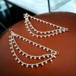 Indian best quality white pearl with kundon earring tana set for women