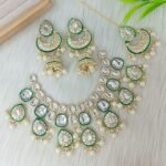 Multicolor Kundan Polki Choker Set with Emerald Enamel