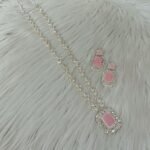sleek necklace set adorned with cubic zirconia