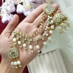 multicolor kundan dangler earring and maang tikka set