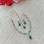 diamond-cut jewelry set, often styled as a party-wear Tania Necklace Set,