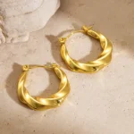 Hollowed out hoop earrings | stainless steel and color guaranteed