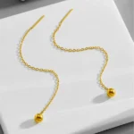 Long round beaded earrings | stainless steel and color guaranteed