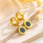 Roman numeral black baret earrings | stainless steel and color guaranteed