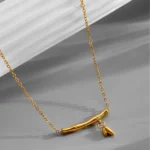 Bamboo joint gold necklace | stainless steel and color guaranteed