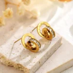 Roman numeral double ring full diamond | stainless steel and color guaranteed