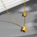 Double butterfly necklace | stainless steel and color guaranteed