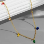 Seven color stone necklace | stainless steel and color guaranteed