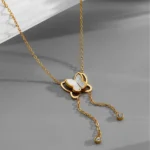 Butterfly tassel gold necklace | stainless steel and color guaranteed