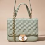  Lamsed Black Bow Pearl Chain Shoulder Bag