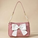 Classic Pink Bow Pearl Chain Shoulder Bag
