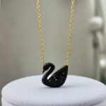 Elegant Crystal Swan Pendant Necklace