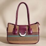 women's handbag with a patchwork design.