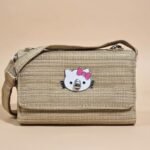 MINISO Sanrio Design plush crossbody bag featuring the Hello Kitty character.