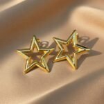 BAWEI simple smooth double-sided star earrings.