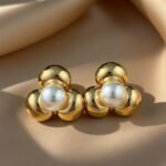 gold-plated stud earrings