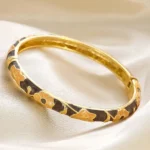 Painted enamel dripping copper bracelet