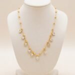 gold plated cubic zirconia (CZ) multi-shape charm necklace