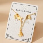 gold-plated chain necklace and matching stud earrings,