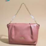 pink handbag.