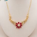 gold plated cubic zirconia (CZ) multi-shape charm necklace